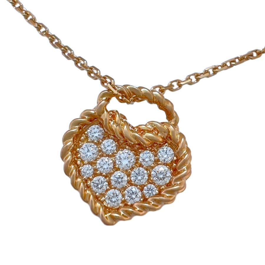 CARTIER　カルティエ　ネックレス　トルタ　ダイヤ　ハート　ツイスト　ネジリ　750　K18　PG　レディース 174,000円