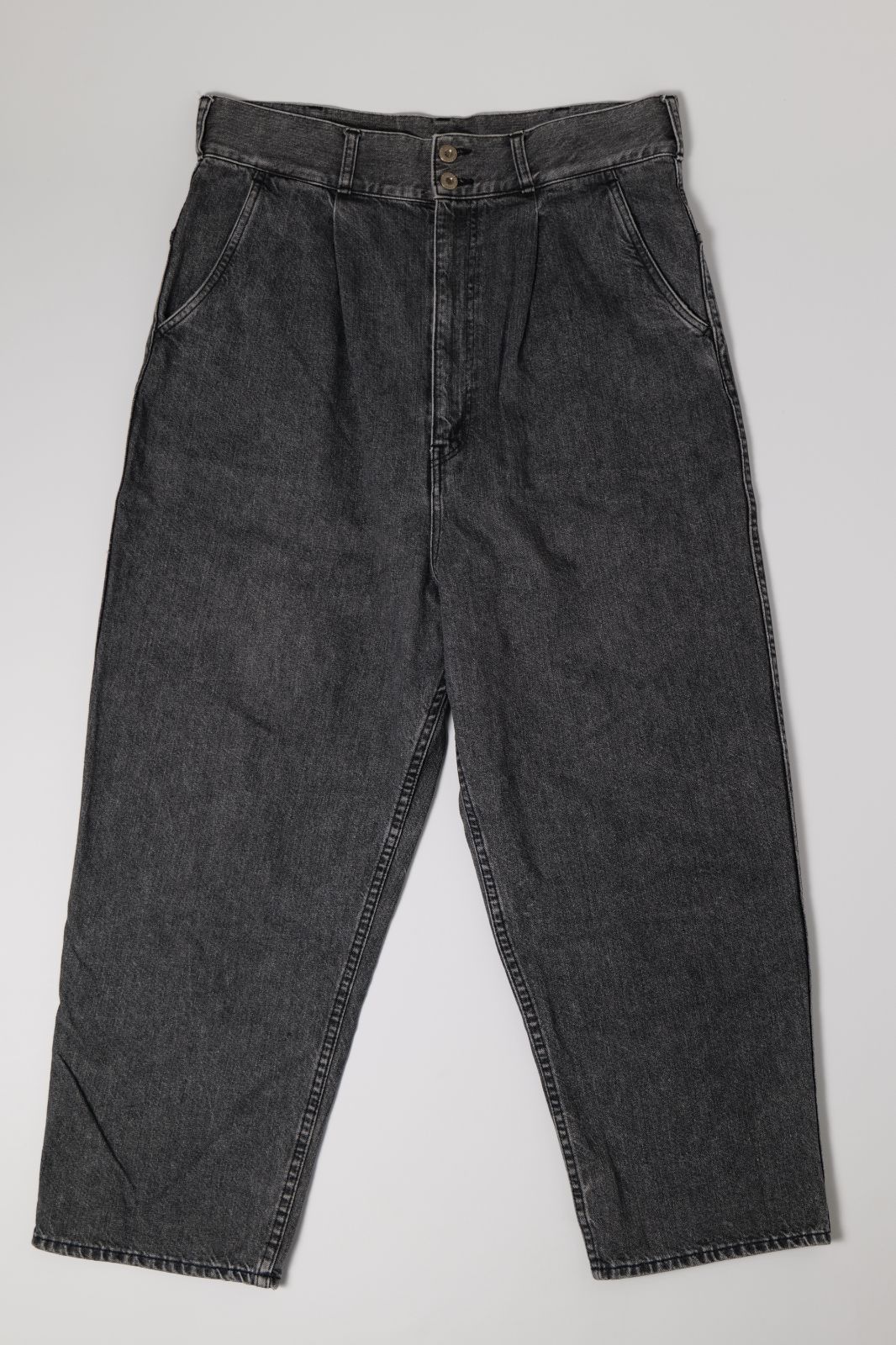 COMME des GARCONS HOMME 綿デニム製品加工パンツ コムデギャルソン オム 21AW ブラック M