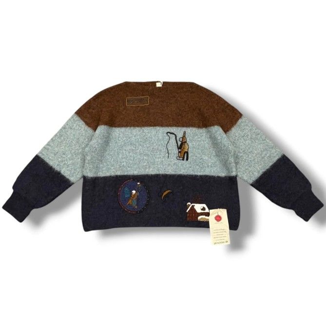 参考上代165,000円 未使用 SHINYAKOZUKA 24AW UNDERWATER SCENERY アンダーウォーターシーナリー ビジューニット セーター シンヤコヅカ 2402SK104 ブラウン系 L （2073MG）