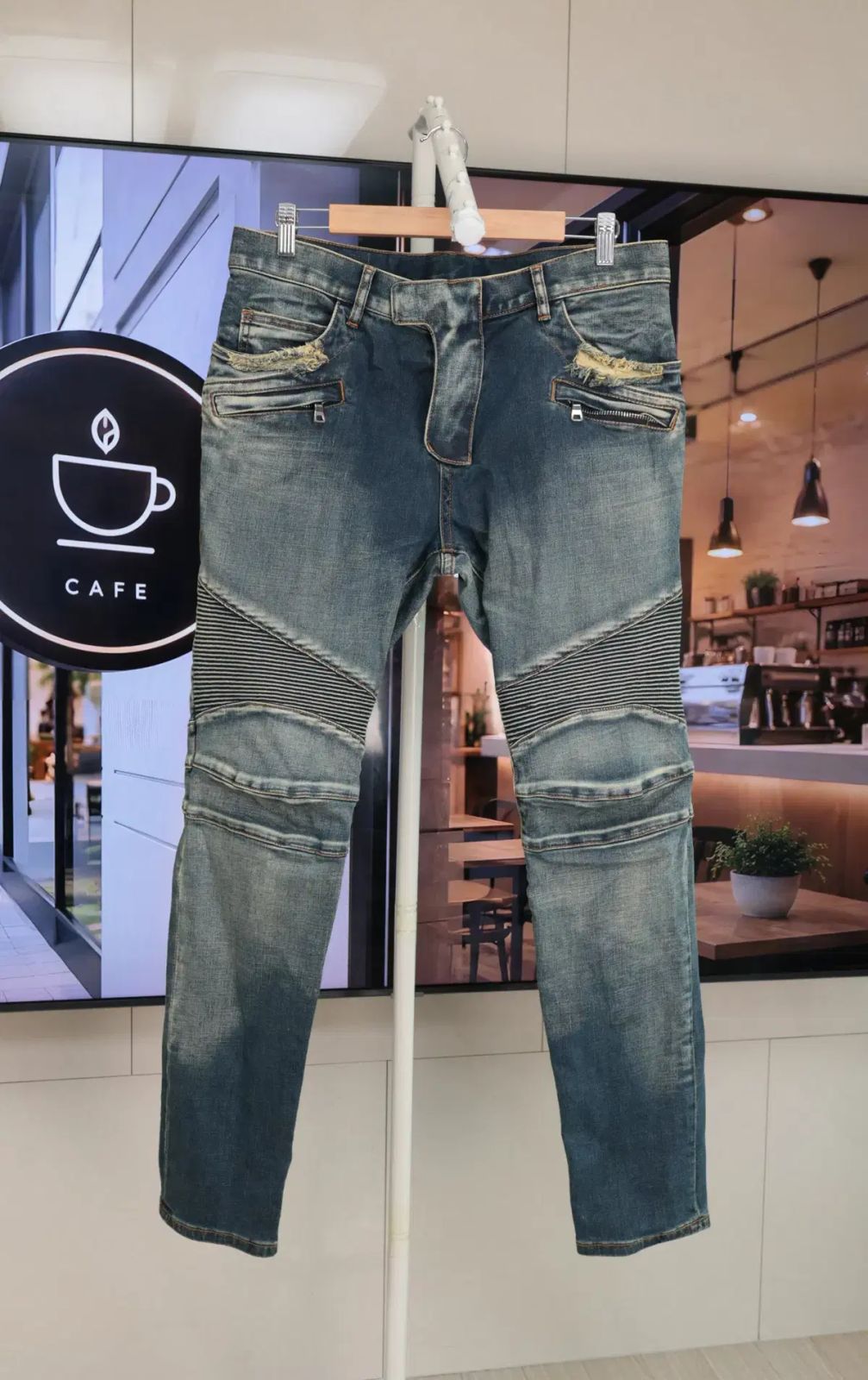 バルマン BALMAIN バイカーデニム 34サイズ ヴィンテージ デニム