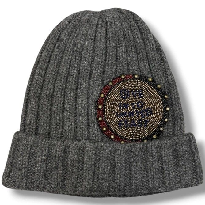 参考上代35,200円 未使用 SHINYAKOZUKA × KIJIMA TAKAYUKI 24AW BIJOU CAP ビジューキャップ ニット帽 ビーニー シンヤコヅカ × キジマタカユキ 2402SK117 チャコール O/S （2074MG）
