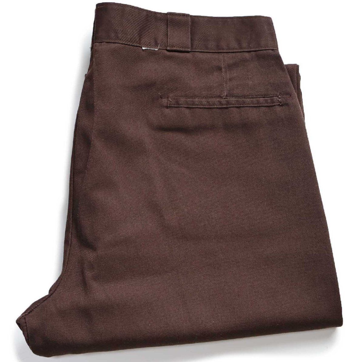 80s USA製 Dickiesディッキーズ 874 ワークパンツ 焦げ茶 W36★ビンテージ オールド チビタグ トラウザーズ ストレート
