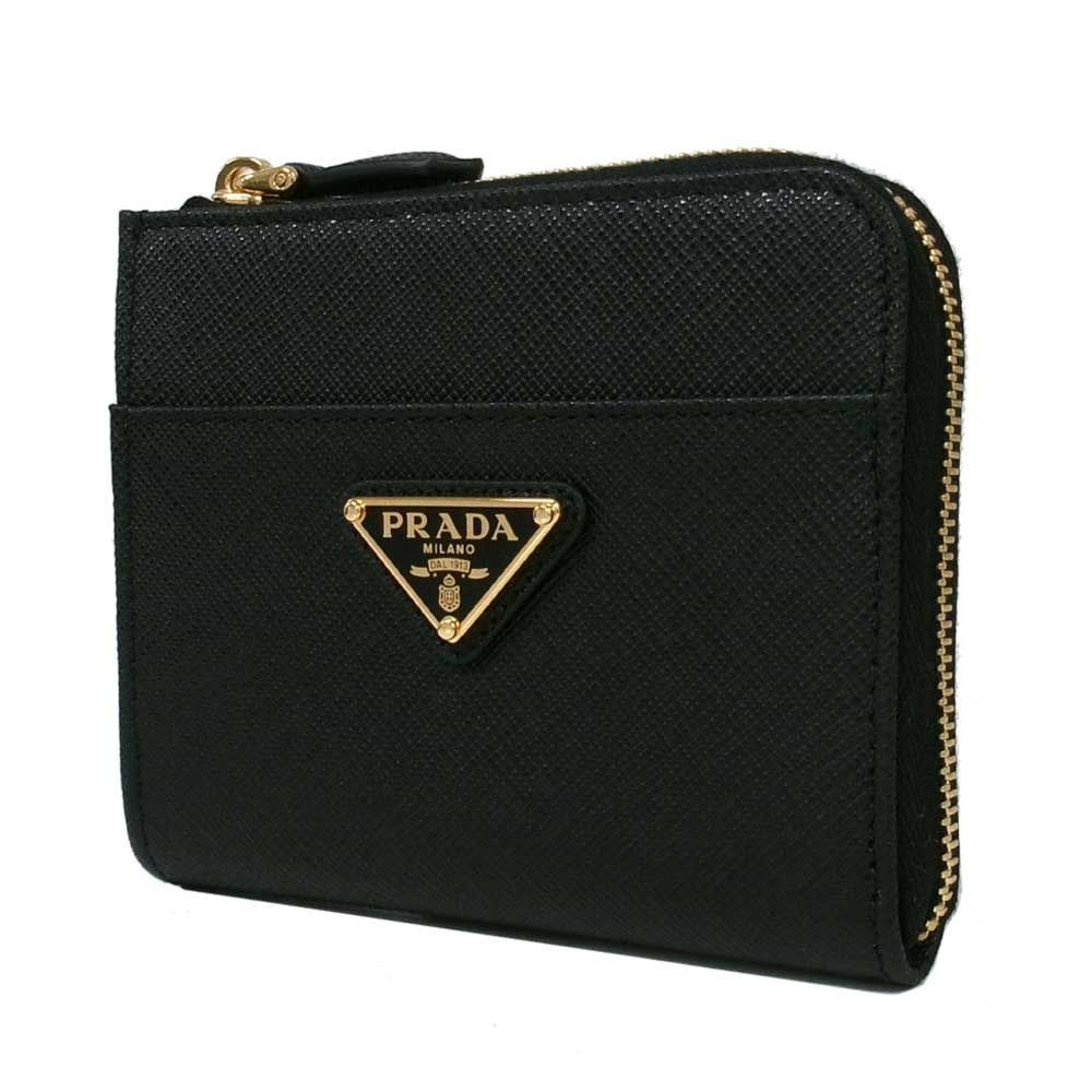 【新品】●専用紙袋付き● プラダ 1ML060 SAFFIANO TRIANG (NERO) カードケース 財布 PRADA サフィアーノ レザー トライアングルロゴ コーナージップ カードホルダー アウトレット レディース 送料無料 47,520円