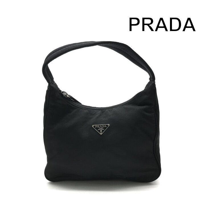 美品 PRADA プラダ 三角ロゴ プレート ナイロン ポーチ ハンド ショルダー バッグ 肩掛け ブラック レディース 小物入れ ブランド r2206 36,823円