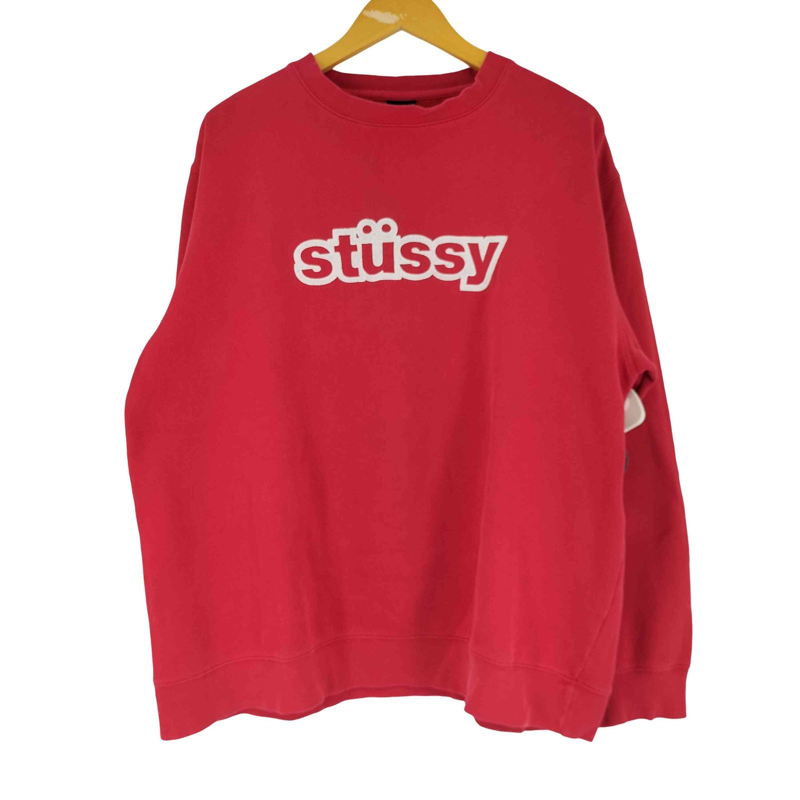 ステューシー Stussy 90S 紺タグ フロントロゴ クルーネックスウェット メンズ import：L