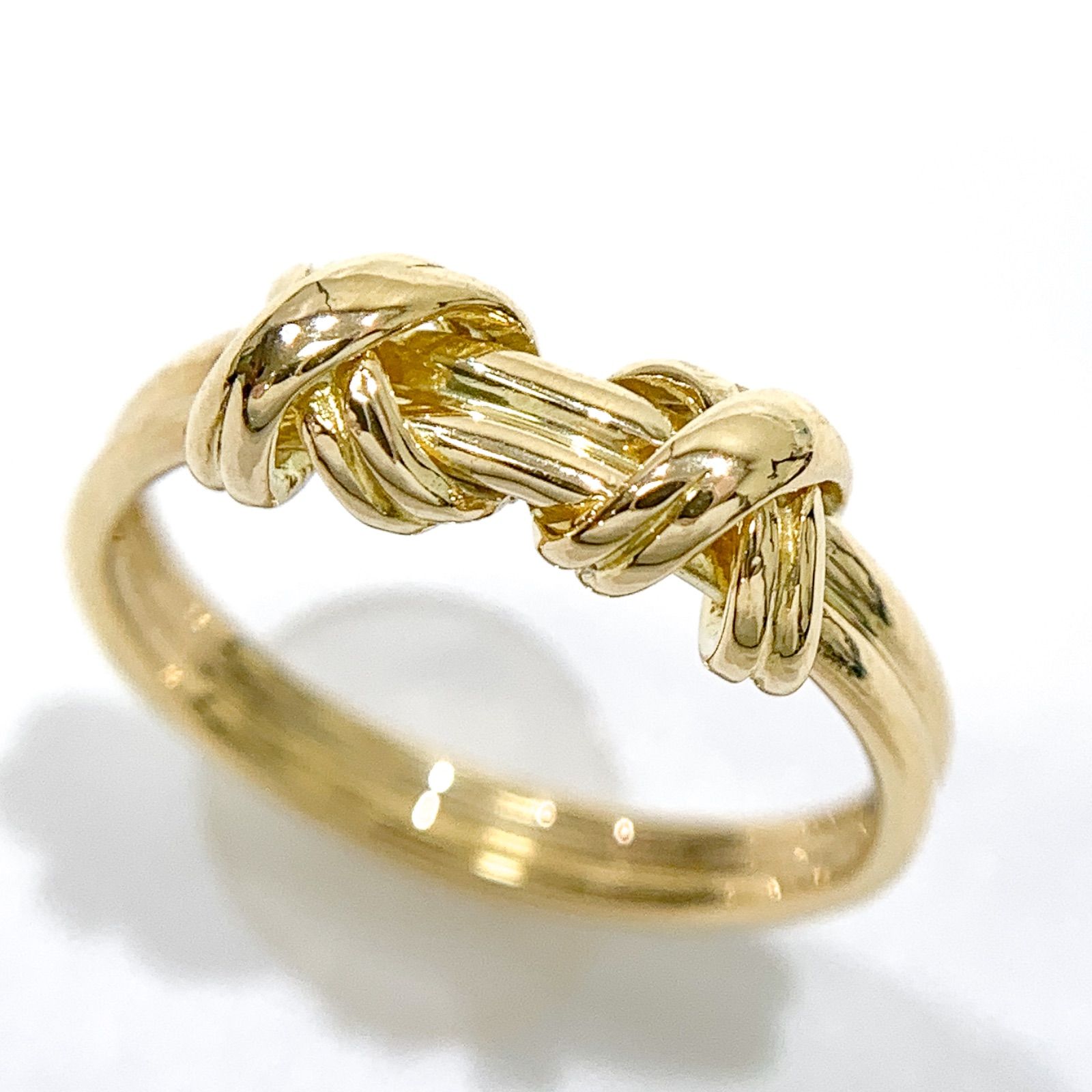 【中古】ティファニー TIFFANY&Co. ダブルシグネチャー リング 指輪 K18YG イエローゴールド 750