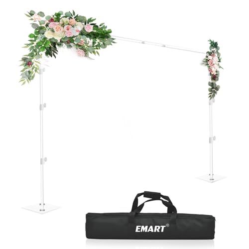 EMART 背景スタンド 撮影用背景シート 撮影ブース 撮影背景 背景紙背景布/グリーンバックスタンド 260x300cm 高さ、幅調節可能-ホワイト | 撮影スタンド バナースタンド 背景紙 軽量丈夫 防錆 耐荷重良い 転倒防止 合金フラッ 2044590e