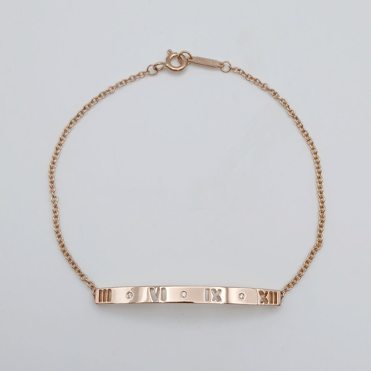 TIFFANY&Co. ティファニー アトラス 3Pダイヤモンド ブレスレット 750PG ブレスレット レディース K18ピンクゴールド ピンクゴールド 中古