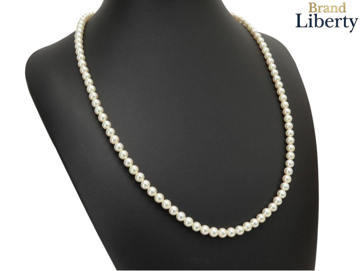 【新品同様】ミキモト MIKIMOTO パール ロング ネックレス 100珠 アコヤ真珠 6.0mm-6.5mm パール シルバー アコヤ真珠 スターリングシルバー ロジウム仕上げ