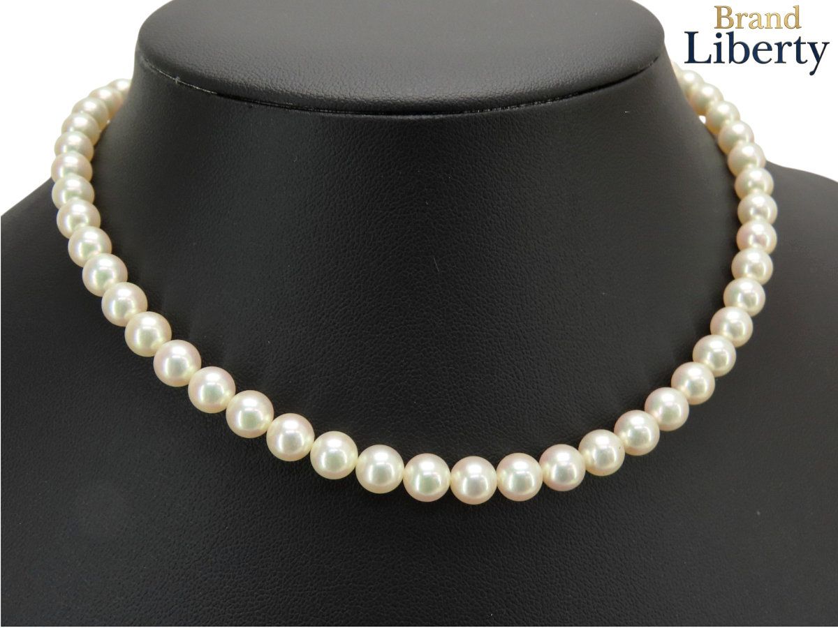 【ほぼ新品】ミキモト MIKIMOTO パール ネックレス 54珠 アコヤ真珠 6.5mm-7.0mm パール シルバー アコヤ真珠 スターリングシルバー ロジウム仕上げ