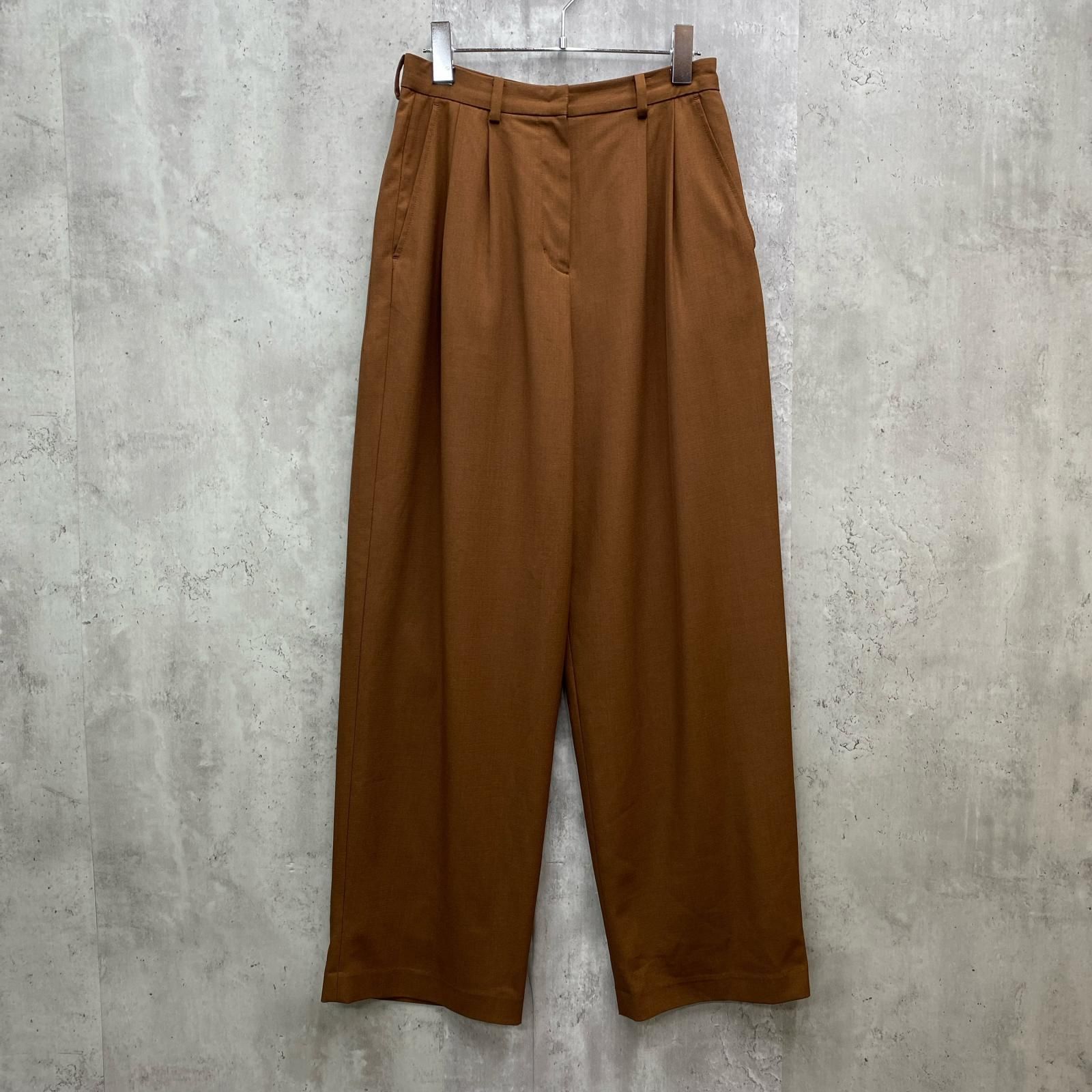 ▽ 美品 CLANE クラネ BASIC TUCK PANTS ベーシックタック パンツ ワイド テーパード スラックス きれいめ 2 茶 ◇■ レディース