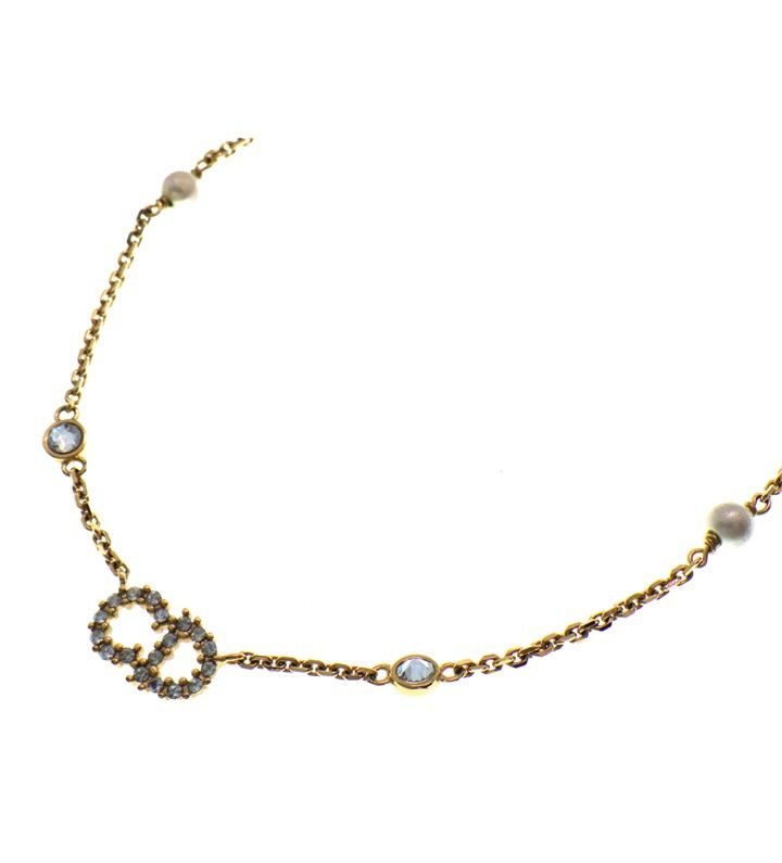 クリスチャン ディオール Christian Dior 【 Clair D Lune 】 クレール ディー リュヌ チェーン ネックレス　h8984