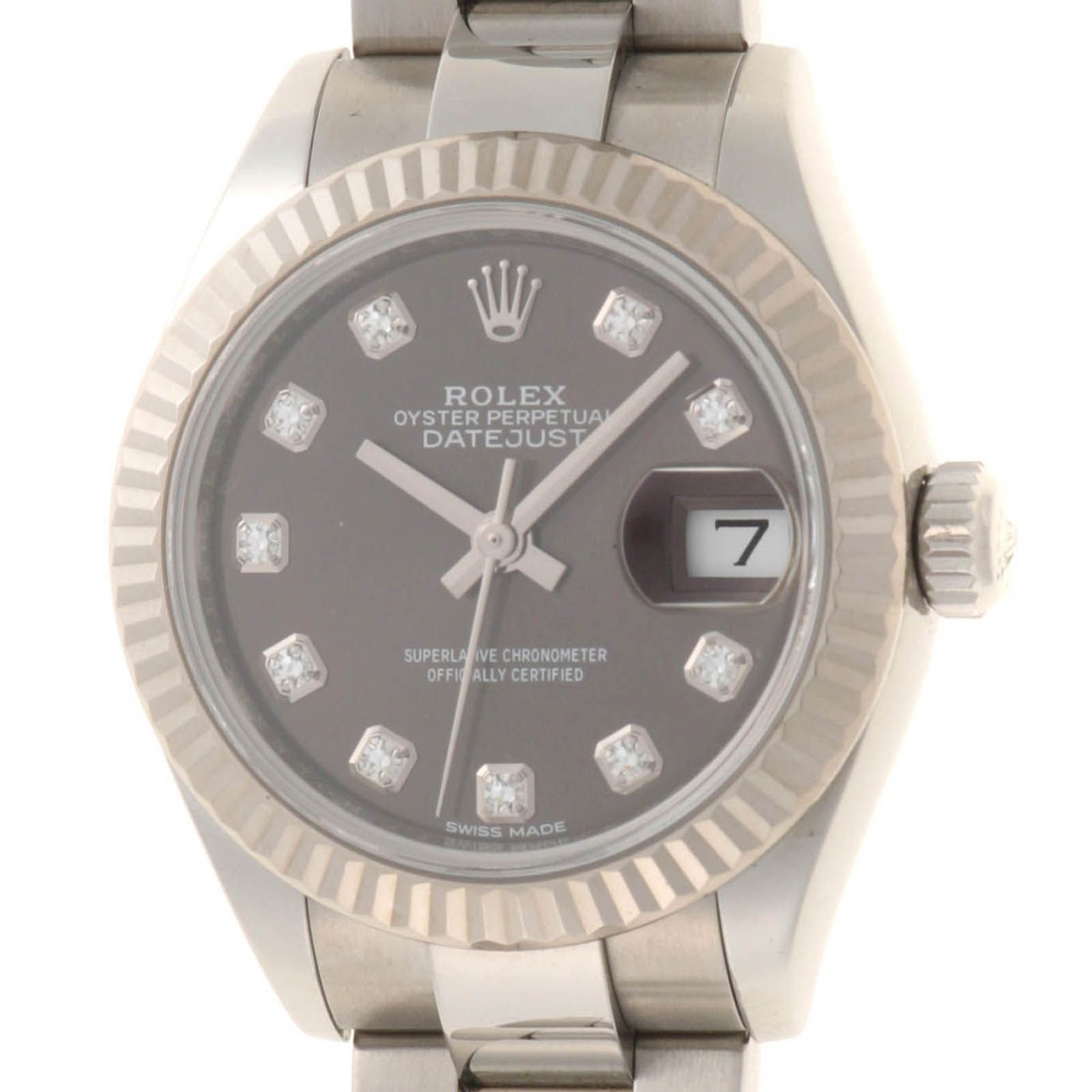 ROLEX ロレックス デイトジャスト 279174G 腕時計 ステンレススチール ブラック レディース【中古】431