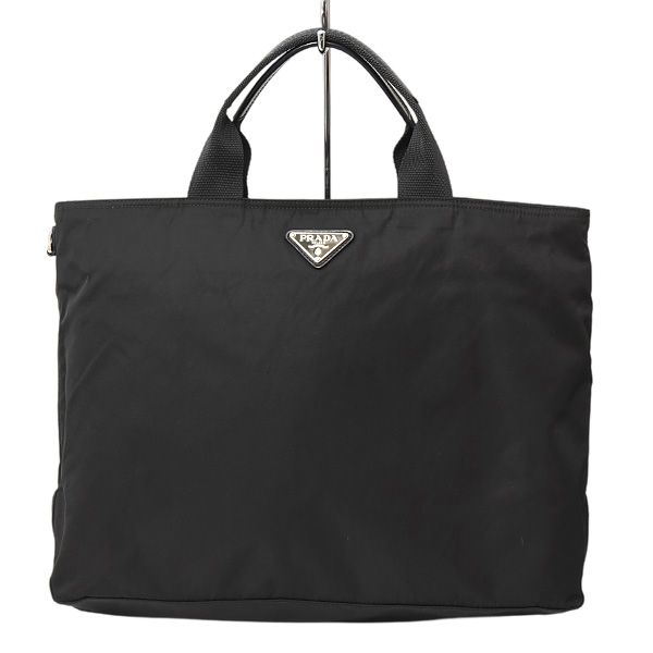 Prada bag ladies men's tote bag shoulder bag 2 way nylon x leather NERO PRADA 1BG867 used
