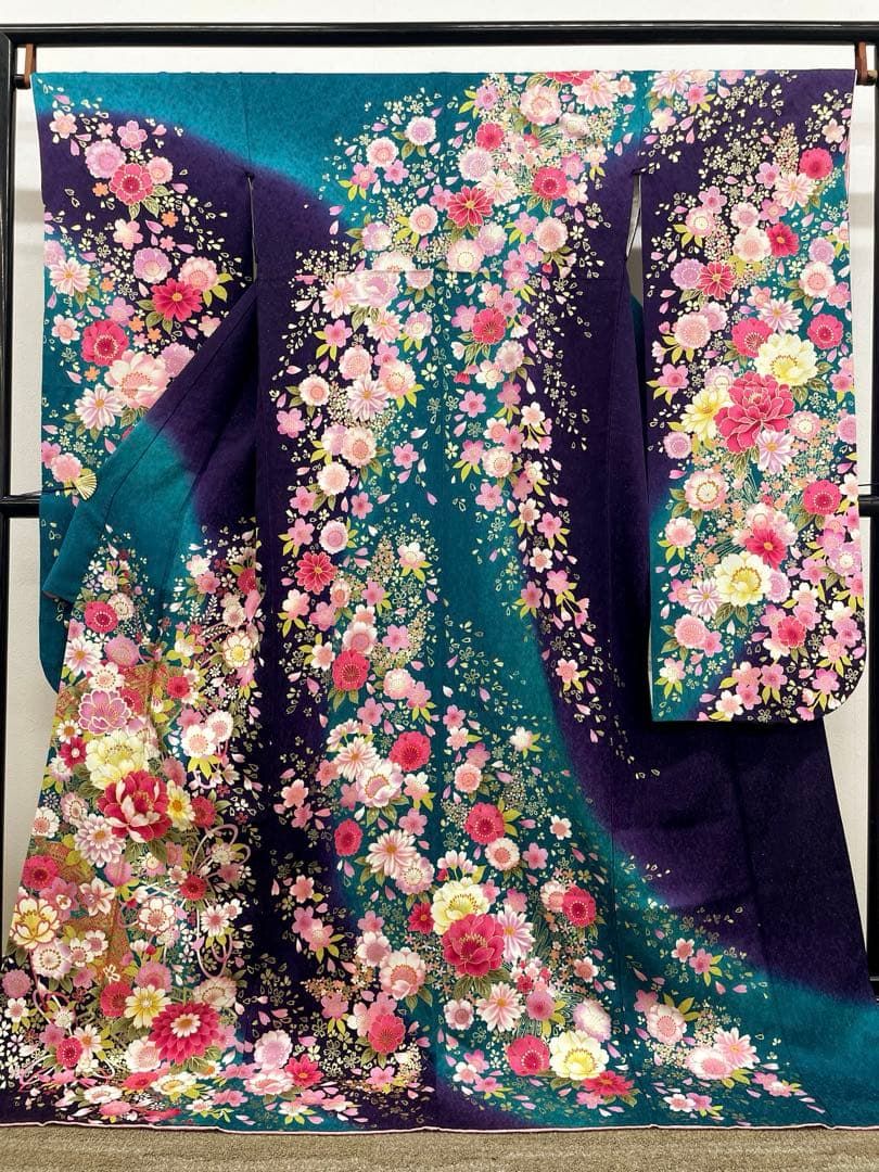 振袖 刺繍 金彩 銀通し 身丈174cm MO3920
