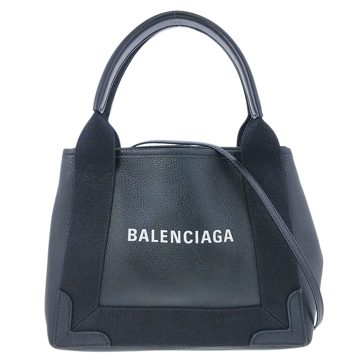 BALENCIAGA バレンシアガ レザー ネイビー カバ XS 2WAYハンドバッグ ハンドバッグ 390346 レディース レザー ブラック 中古 44,880円