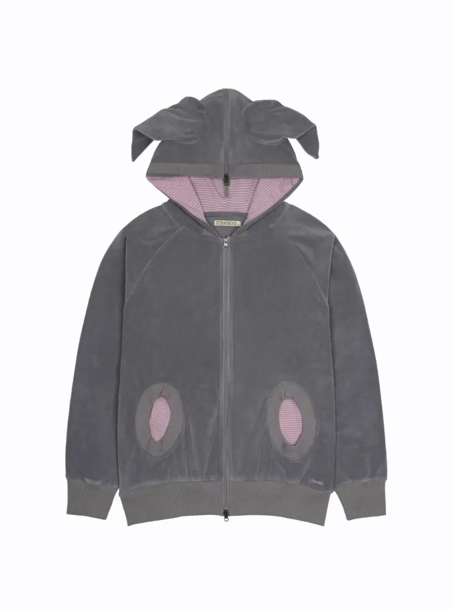 2 ISSEY MIYAKE レイ ストライプ ジップアップ WHOODIE フード パープル グレー