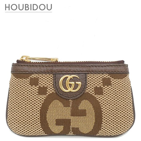 グッチ GUCCI コインケース ジャンボGG コインケース GGキャンバス レザー ブラウン ゴールド金具 新品 未使用 キーケース チェーン付き 671722 【箱】【中古】