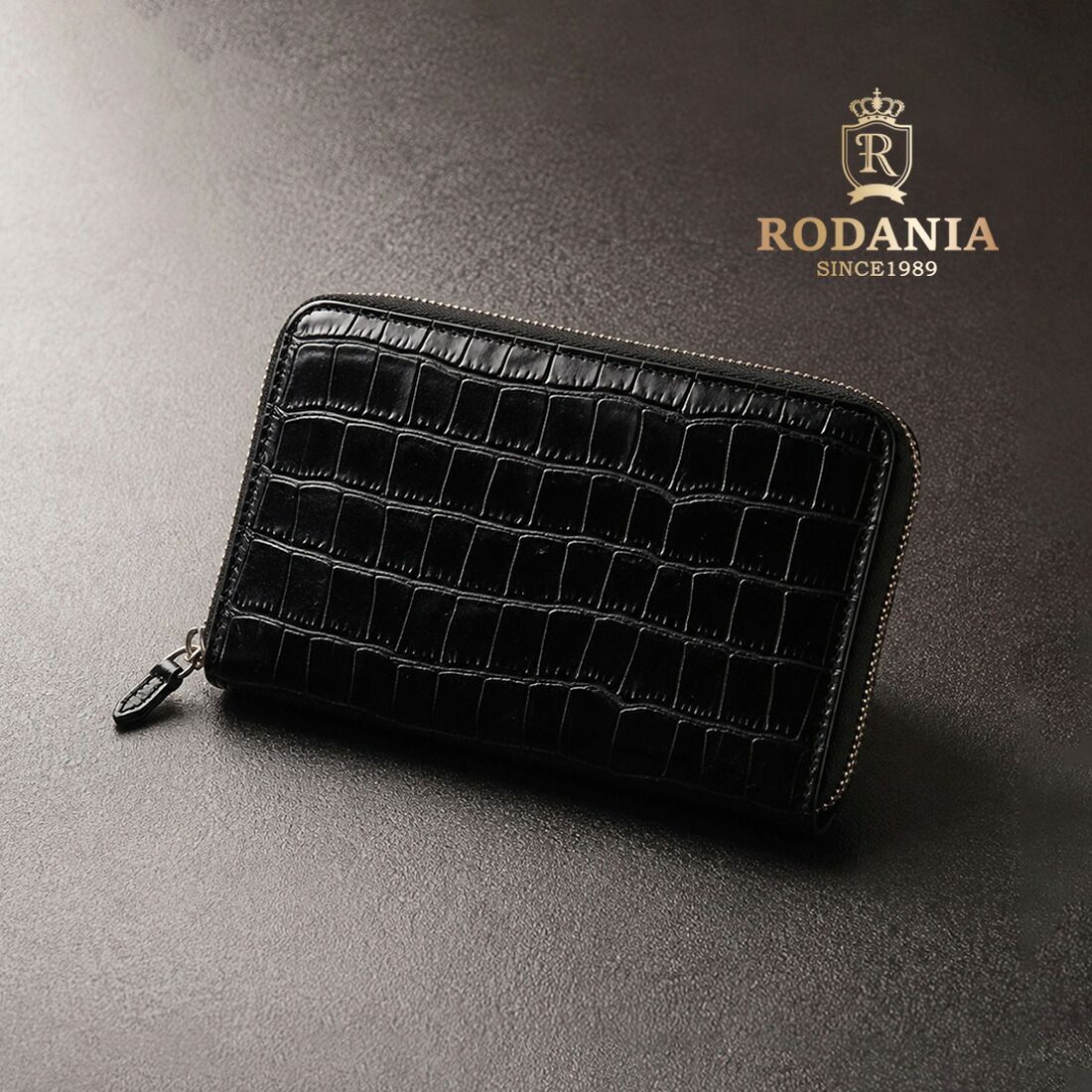 ロダニア RODANIA 牛革クロコダイル型押し 二つ折り財布 メンズ RDTM1877BK 8,276円