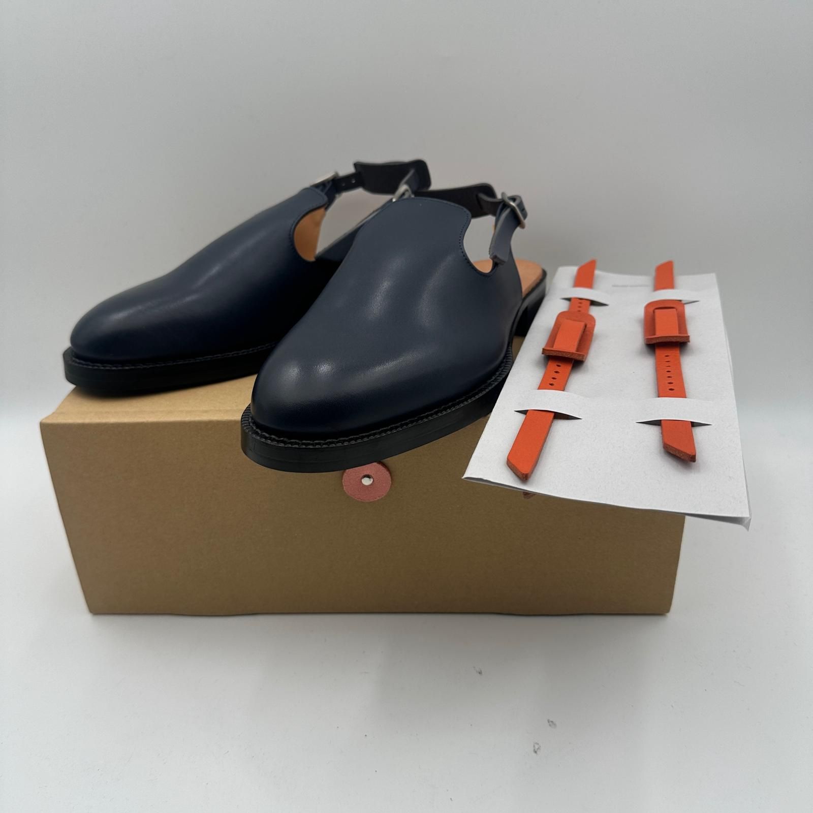 参考上代53900円 未使用 Hender Scheme Chameleon Strap カメレオンストラップサンダル ミュール エンダースキーマ ro-s-cha ネイビー 4 25cm （23018M）