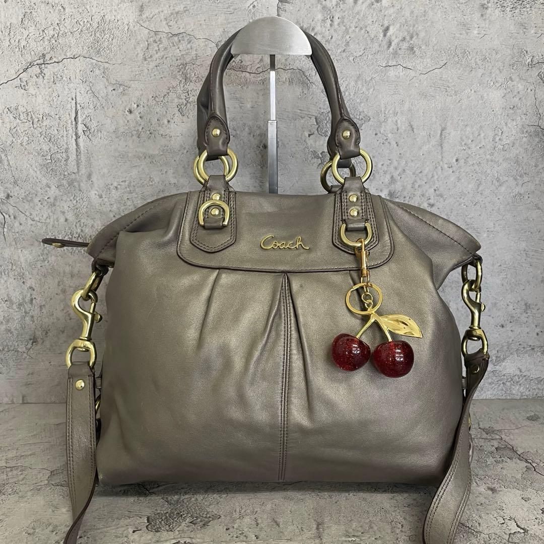 美品　COACH Y2K Ashley Brown Metallic 2way Bag　コーチ 2way ショルダーバッグ アシュレイ メタリック 茶 ブラウン