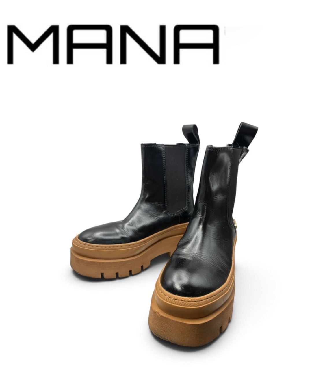 MANA　マナ　チャンキーソール　サイドゴアブーツ　ブーツ　38
