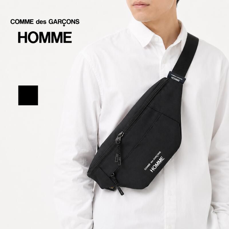 COMME des GARCONS HOMME コム デ ギャルソン オム ウエストバッグ ボディバッグ メンズ レディース ユニセックス ブラック ポリエステル ロゴ CORDURA コーデュラ 日本製 HO-K291-051