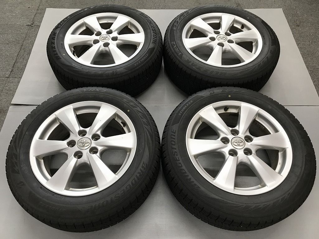 ◎エスティマ純正セット すぐ使えます 深溝 VRX2 215/60R17 小傷美品 17inc 7J +50 114.3/5H 即納 個人宅OK 4本 検) カローラクロス C-HR