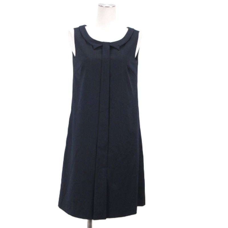 フォクシーニューヨーク FOXEY NEW YORK ワンピース ノースリーブ ひざ丈 38 ■GY09