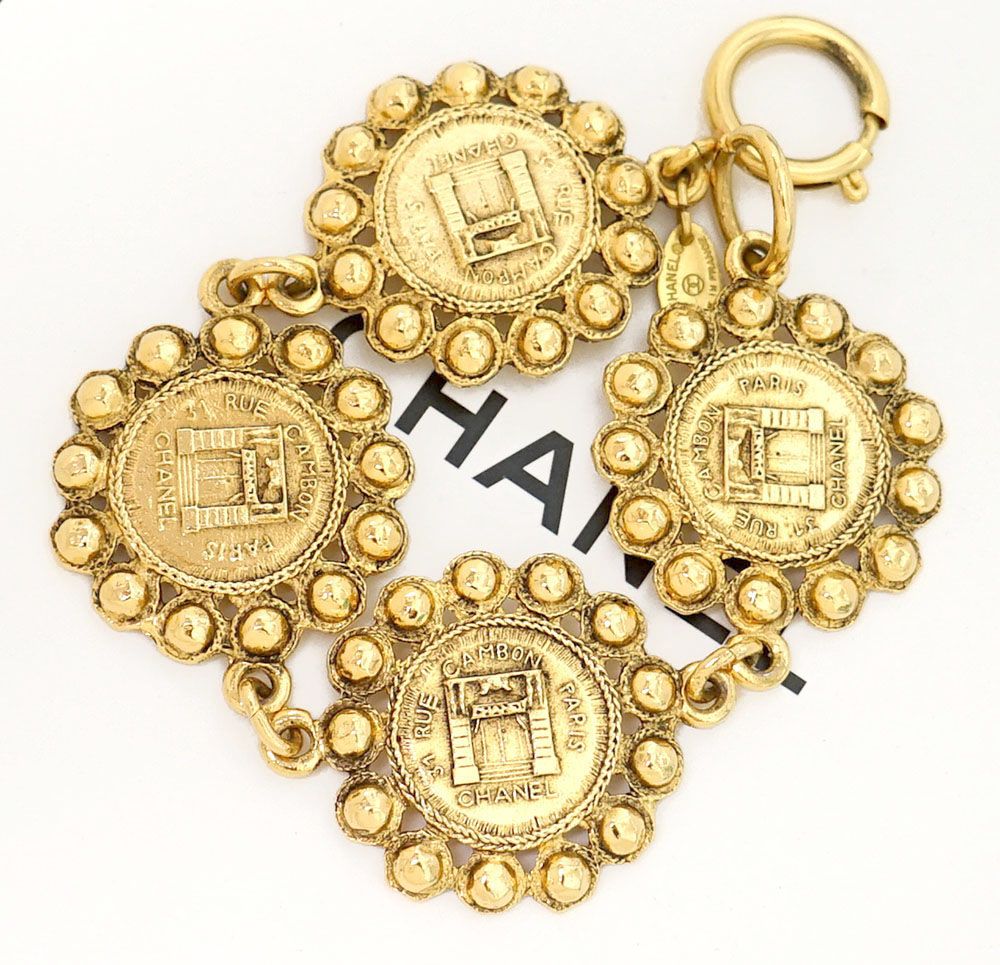 シャネル CHANEL 31 RUE CAMBON PARIS コイン ブレスレット ゴールド 保存箱 【美品】