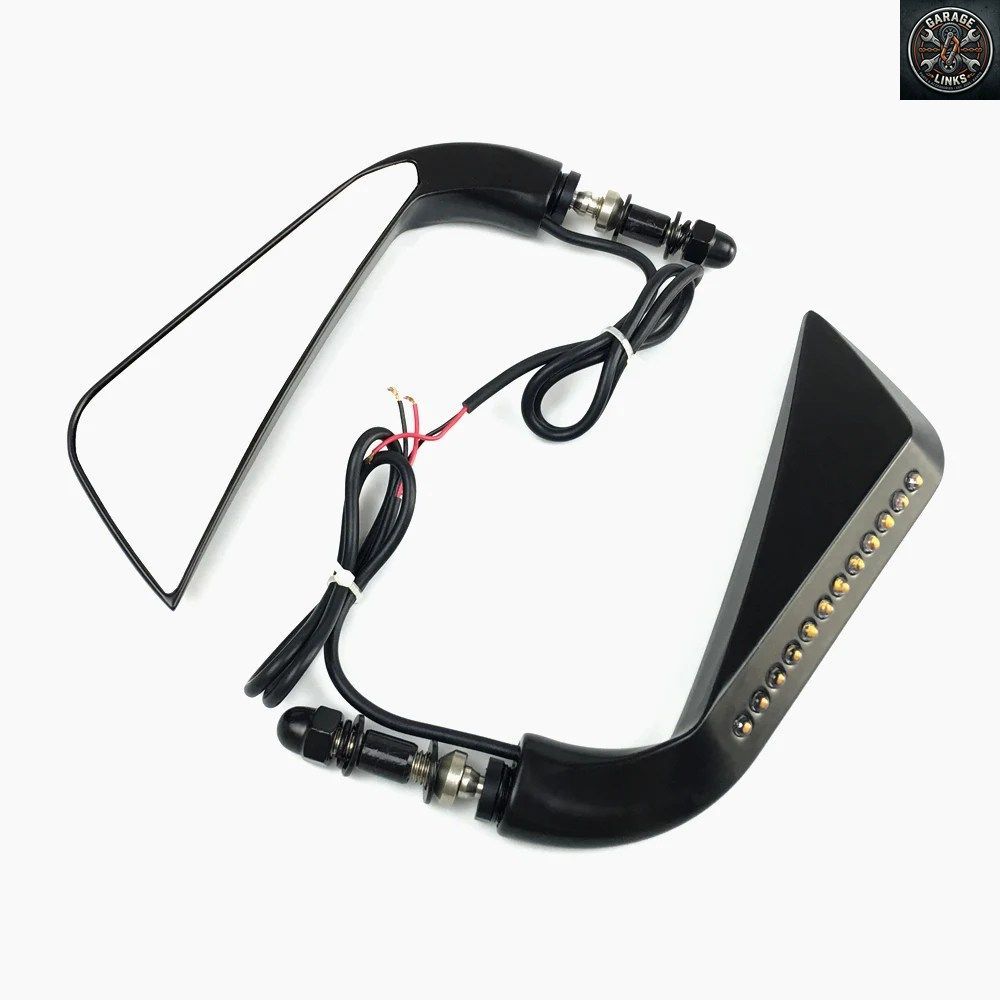 オートバイ用ミラー ハーレー スレッドミラー バックミラー フラットミラー LEDターンシグナルライト スポーツスター XL1200 XL883