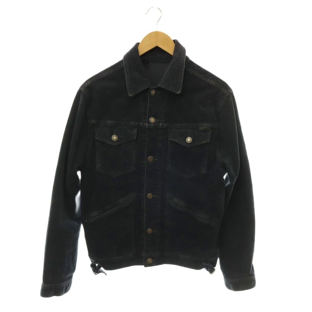 トムフォード TOM FORD BSJ19 TFD111 velvet trucker jacket コーデュロイジャケット ストレッチ S チャコールグレー /HK ■OS