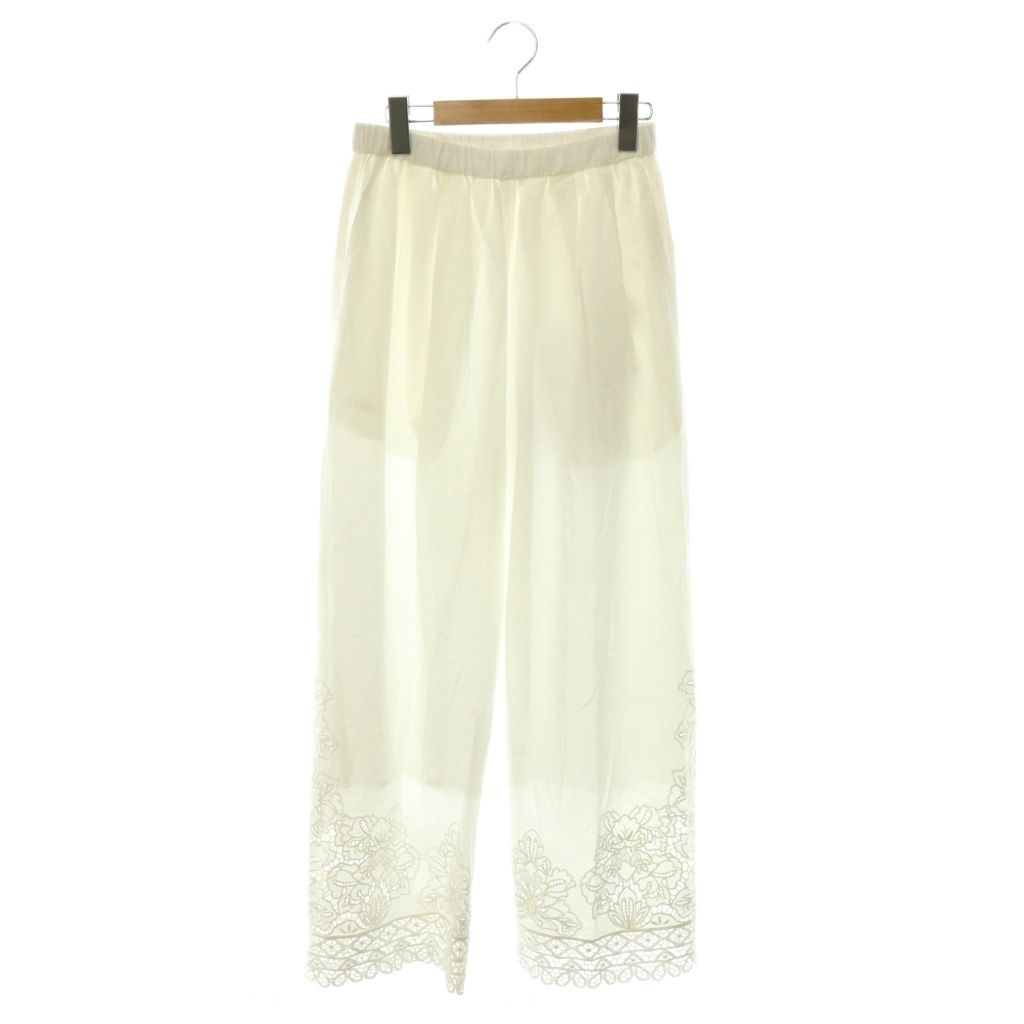 イエナ IENA 26SS カットワークレースパンツ ワイド イージー 36 ホワイト /DO ■OS ■SH