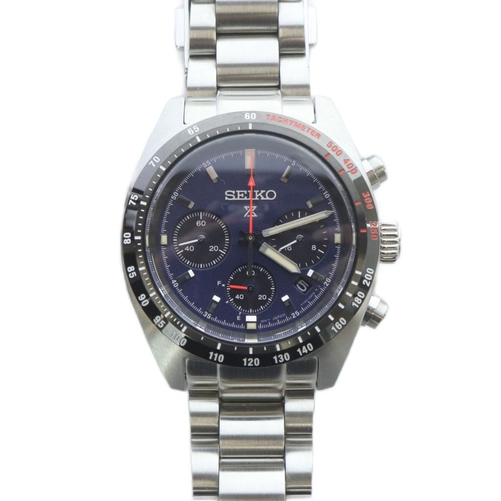 セイコー SEIKO PROSPEX スピードタイマー 腕時計 ソーラー 文字盤ネイビー シルバー色 SBDL087