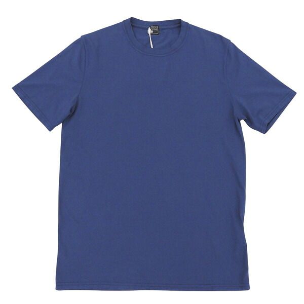 新品同様 FEDELI フェデーリ GARY MM.DRY JERSEY DUSTY 7UED0304 サイズ44 紙タグ付 コットン混 無地 シンプル 半袖 Tシャツ トップス メンズ ブルー YB0279 【中古】