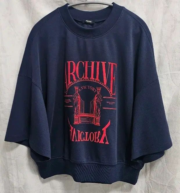 SYSTEM プリンティング オーバーサイズ 7分 スウェット Tシャツ