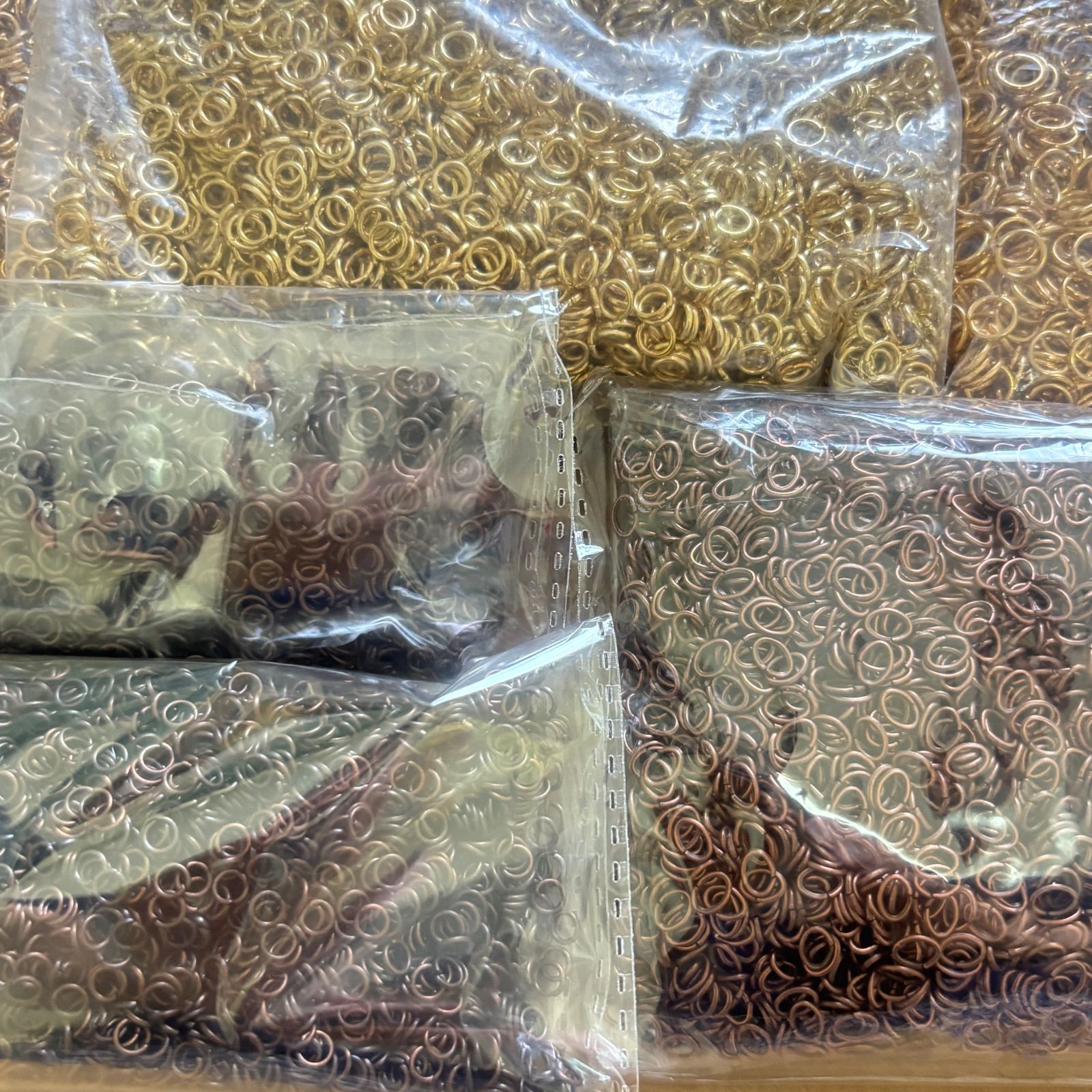 【110】合計約4kg！丸カン・Cカン 業務用大容量セット（ゴールド未開封品＋銅古美 ）基礎金具