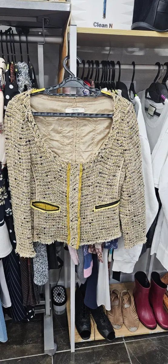 PRADA プラダ ツイード ジャケット イェロー