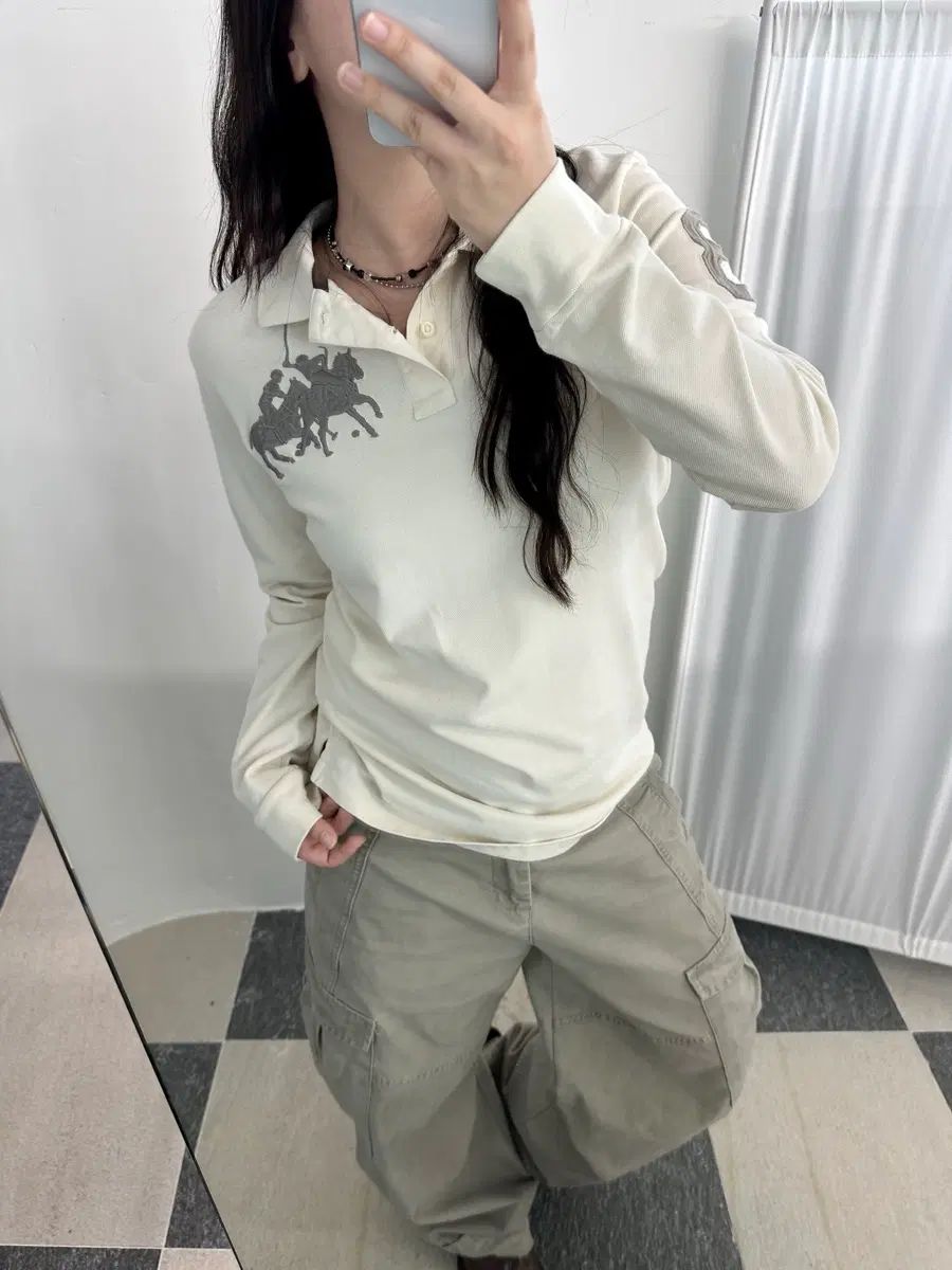 POLO RALPH LAUREN ポロラルフローレン ビックポニー カラ Tシャツ クリーム