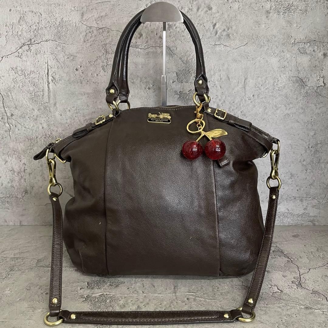 COACH Y2K Ashley Brown 2way Shoulder bag　コーチ 2way ショルダーバッグ アシュレイ 金金具 レザー 茶 10,500円