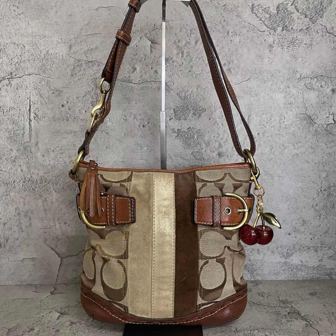 COACH Y2K Soho Suede Shoulder Bag BR　コーチ 2way ショルダーバッグ ソーホー パッチワーク イントレ レザー 茶 ブラウン 10,500円