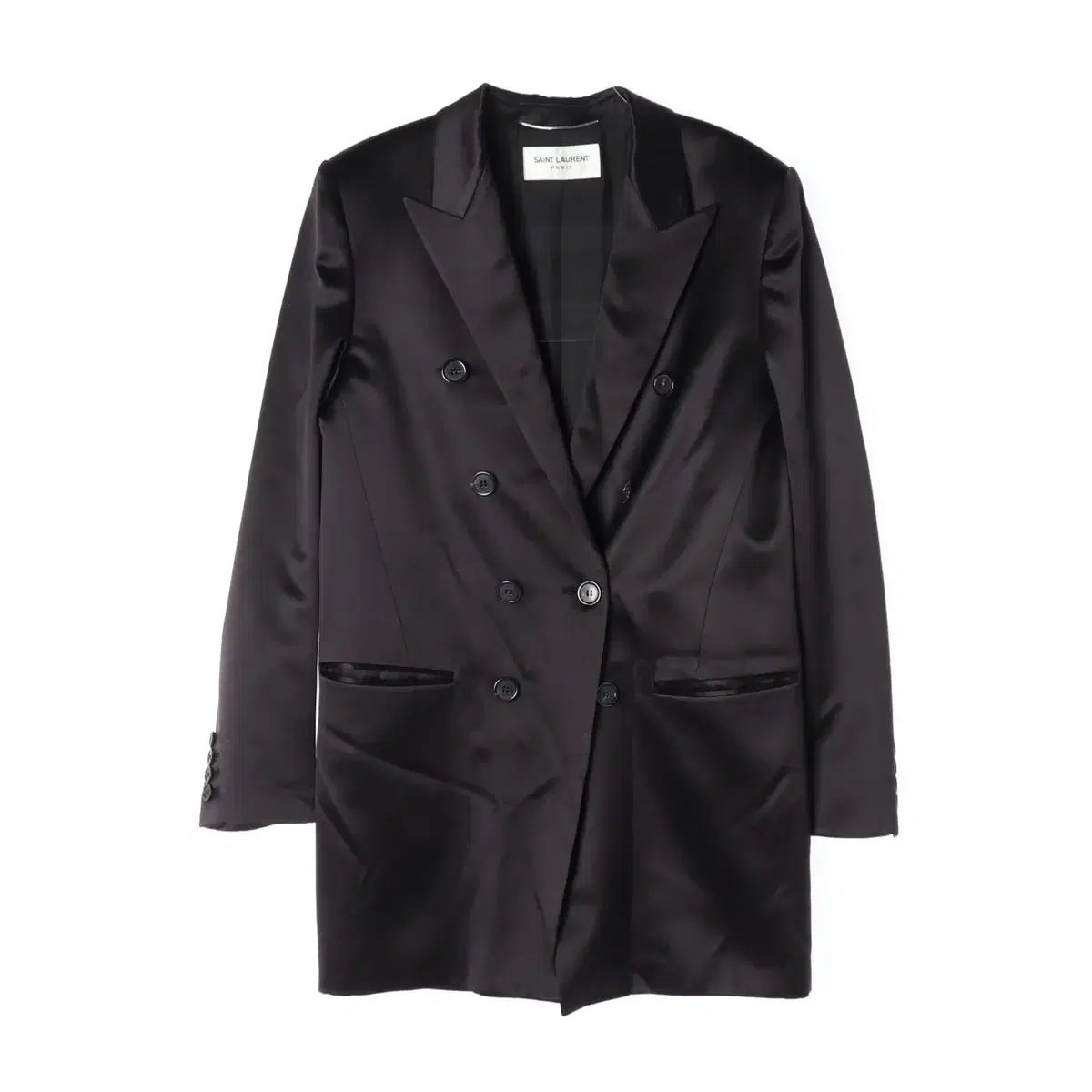 Saint Laurent サンローラン 22SS ダブル ブレスト ブレザー ロング サテン ジャケット 42,389円