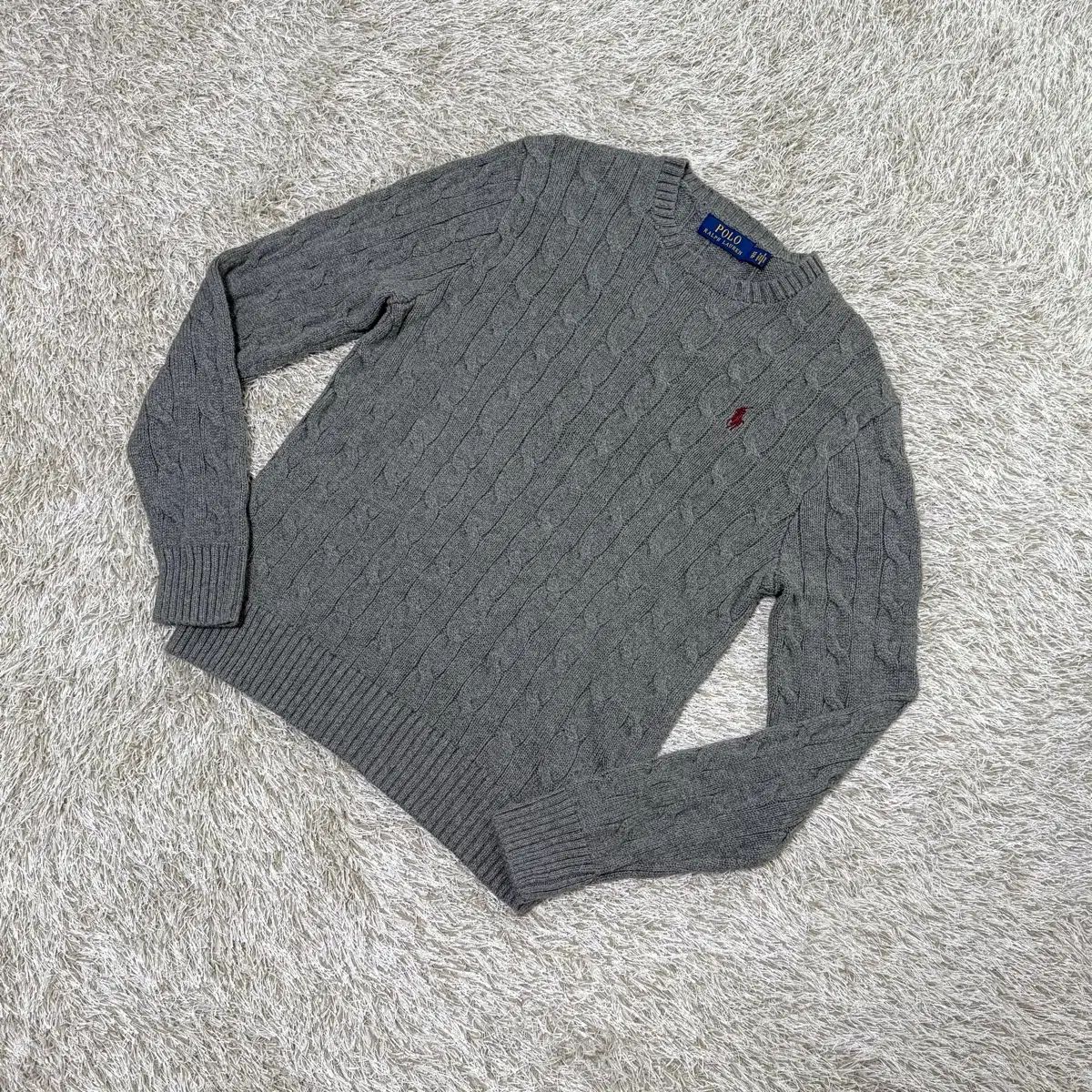 ポロラルフローレン ケーブルニット グレー