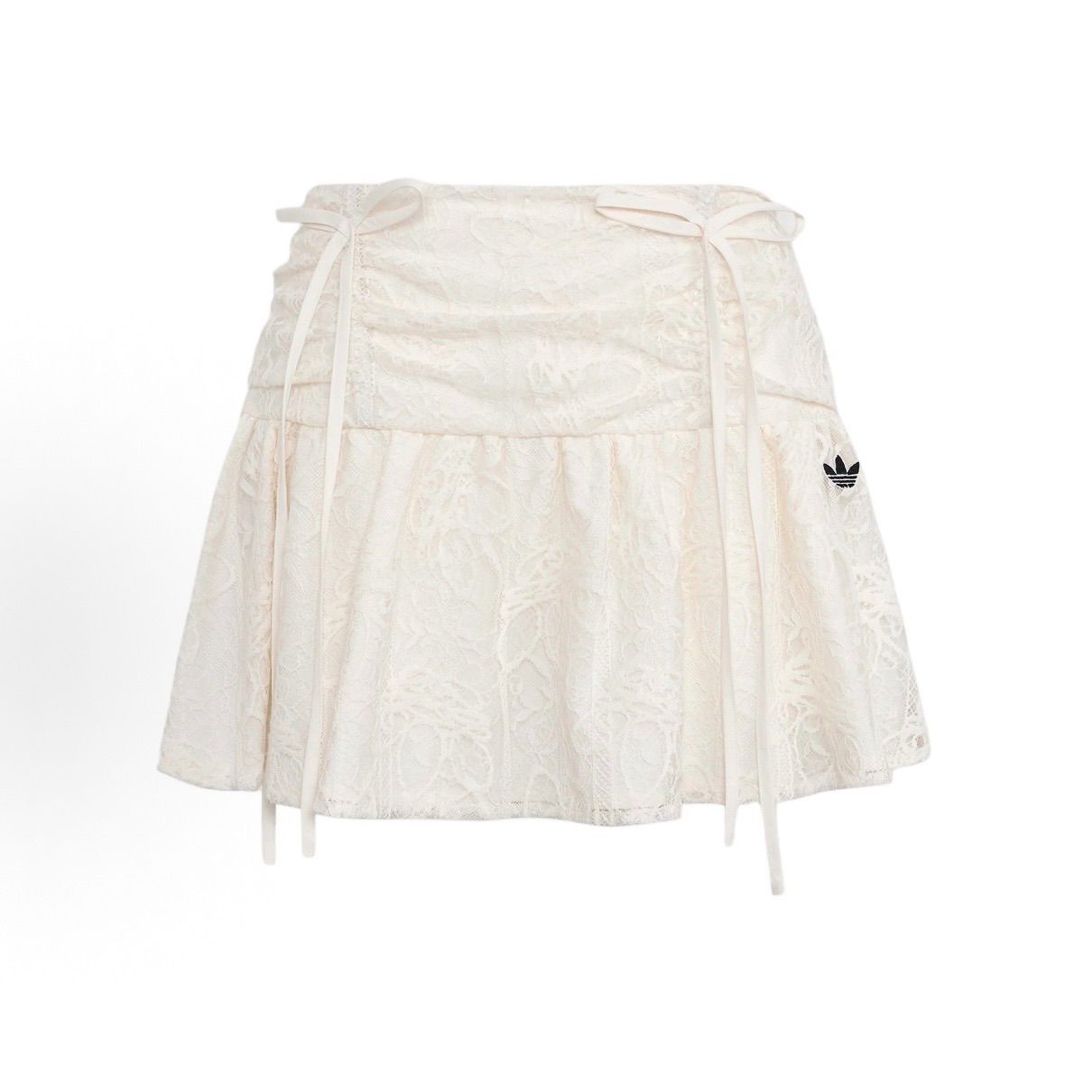 海外限定 国内未発売 adidas originals BLK SKIRT レースリボン ストライプ ミニスカート KU4760 ミッドウエスト レディース ホワイト 19,439円
