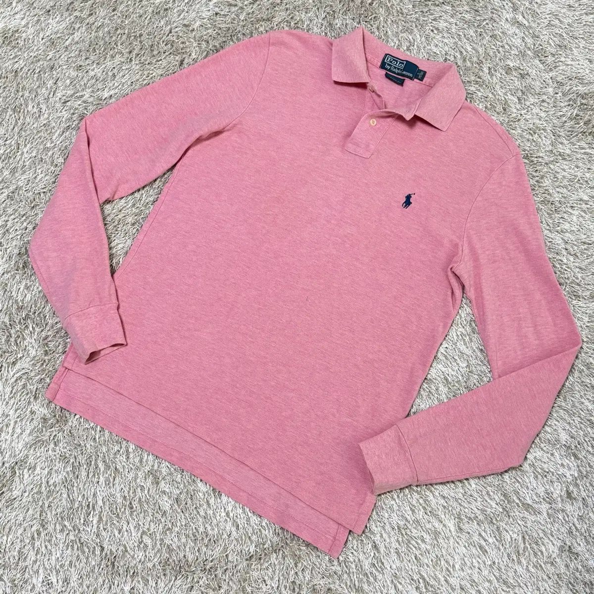 ポロラルフローレン ピンク 長袖 カラーTシャツ