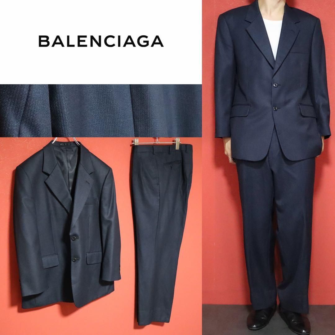 BALENCIAGA 00s ウール100％ 別注 光沢デザイン セットアップ