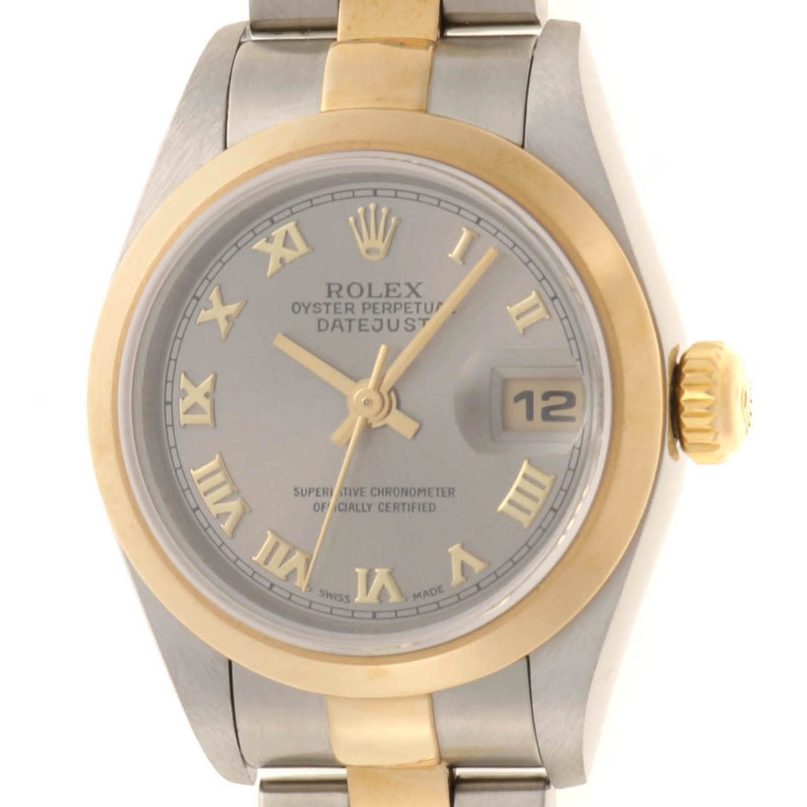 ROLEX ロレックス デイトジャスト 79163 腕時計 ステンレススチール グレー文字盤 自動巻き レディース【中古】431