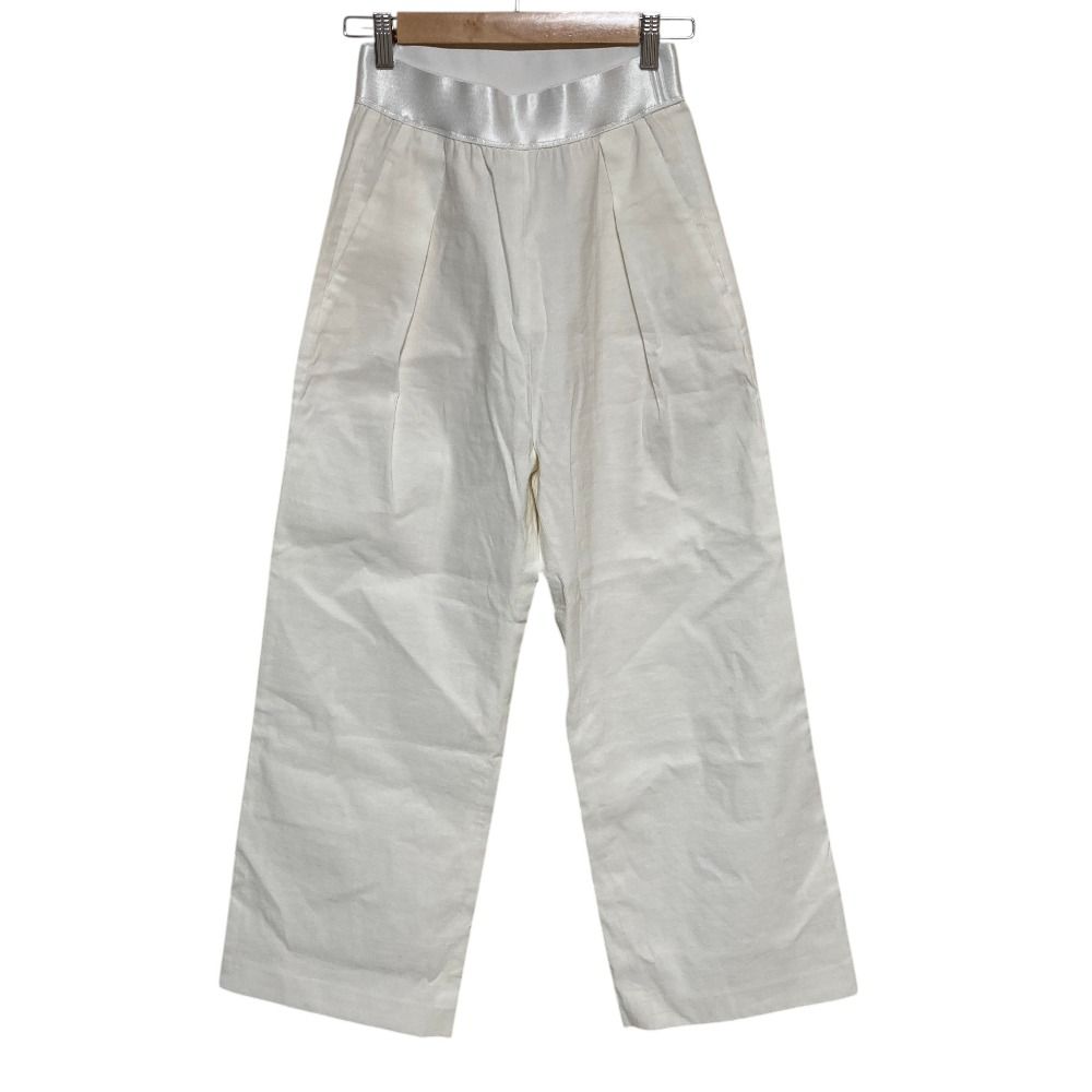 美品 25SS MUSE de Deuxieme Classe ミューズドゥーズィエムクラス STRETCH TWILL タックパンツ 25030520419010 サイズ34 ホワイト レディース 古着 中古 USED