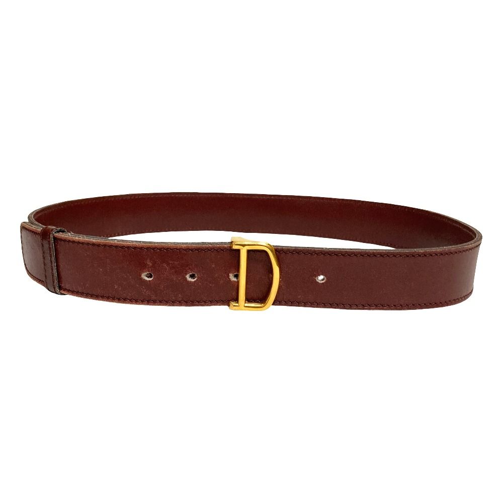 良品 Cartier カルティエ マストライン Dバックル レザーベルト 66-74 ボルドー レディース 古着 中古 USED