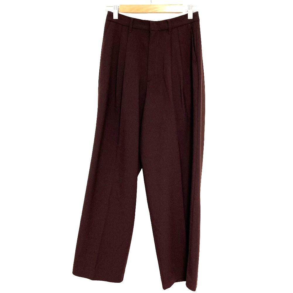 美品 25AW ETRE TOKYO エトレトウキョウ サイロスパンタックワイドパンツ 1225520063 サイズS ボルドー レディース 古着 中古 USED